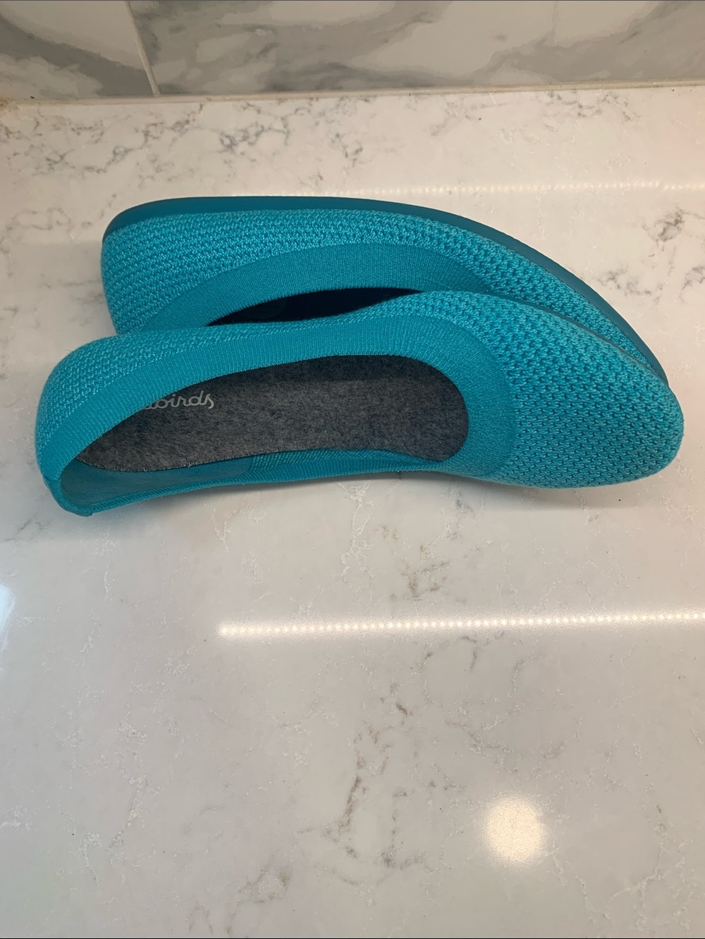 Allbirds Tree Breezers Knit Turquoise Ballet Shoes Size 7.5 - Picture 5 of 8